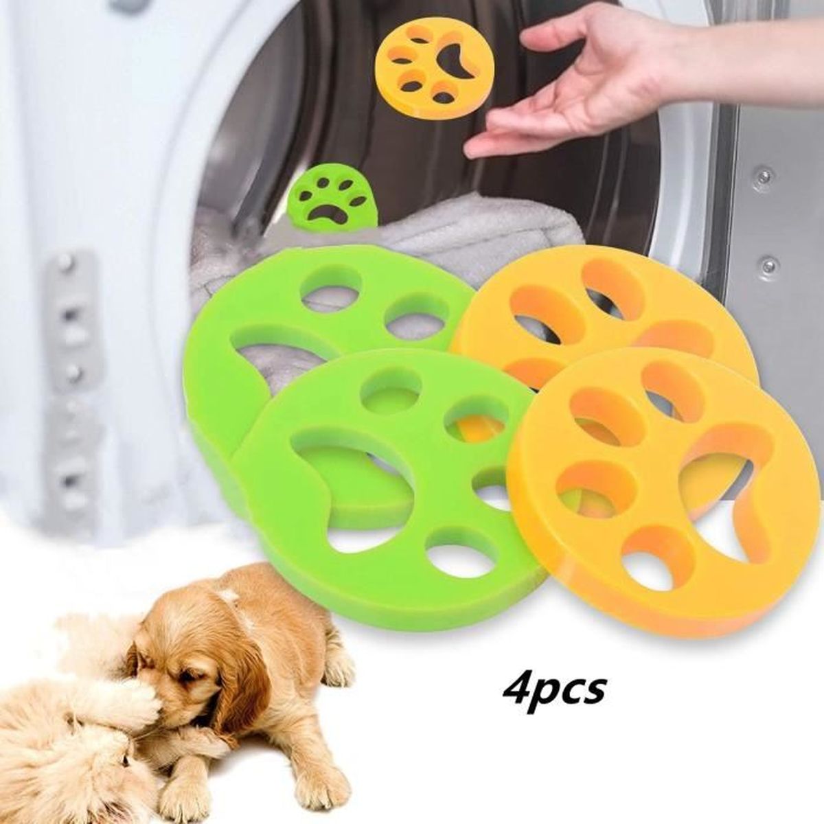 Boules Anti-poils Réutilisables Pour Machine à Laver - Attrape Poils D'animaux Et Peluches - Lavable Plus De 200 Fois