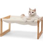 AIMOONSA Lit pour Chat en Velours Pelucheux pour Chat d'intérieur Hamac en Bois 52,3 x 42 cm Convient pour Chats, Chiots, Lapins, etc