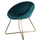 HOME DECO FACTORY Fauteuil en tissu Bleu - L 58,5 x P 74 x H 65 cm - KARL