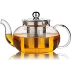 MOYISHI Bonne Théière en verre avec infuseur en acier inoxydable et couvercle, verre Pyrex Teapot Stovetop Safe, 27 Ounce / 800 ml, Effacer