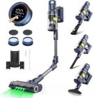 SLEEPLESS TONIGHT Aspirateur Balai sans Fil Puissant 550W/45kPa 8 en 1, 7*3000mAh 65min d'Autonomie Filtration en 6 Etapes Ecran OLED Intelligent