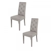 Duo de chaises Gris clair - SIENA - Gris - Similicuir - L 54 x l 46 x H 99 cm - Chaise