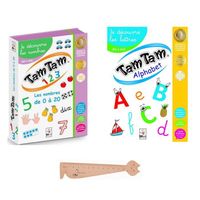 Jeu éducatif - Blumie - Lot Tam Tam Coffret Alphabet + Coffret 1 2 3 - Version française - Enfant 3 ans et plus