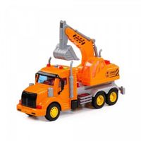 Polesie "Profi", voiture excavatrice jouet à inertie (avec lumière et son) (orange) 