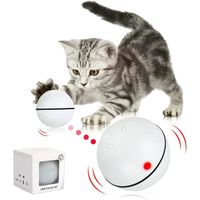 Balle d'éveil électrique, balle interactive pour chat, balle d'éveil rechargeable (blanc)