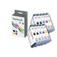 Cartouch'Ink T1285 Pack 10 Cartouches d'Encre Compatibles T1281/T1282/T1283/T1284 Couleur Black, Cyan, Magenta, Yellow Pour