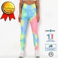 Pantalon de fitness - CONFOZEN - Imprimé tie-dye - Taille L - Tour de taille 28 - Hanches 38