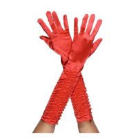 Gants en satin rouge 46cm - SMIFFY'S - Accessoire de déguisement pour fille