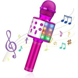 HAUT-PARLEUR - MICRO Microphone Karaoke sans Fil, Micro 4 en 1 Karaoké 