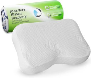 OREILLER Aloe Vera et Bambou Oreiller Cervical Recovery avec Aloe Vera pour Le Soin de la Peau | Coussin Ergonomique en Mousse à mémoire de