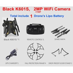 DRONE Noir K601S 2MP 1B - Drone K601s À Grande Batterie 