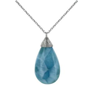Pendentif Cheval Argent et Larimar Les Poulettes Bijoux