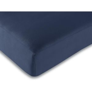 DRAP HOUSSE Drap housse Bleu marine 90 x 190 cm / 100% coton / 57 fils/cm²