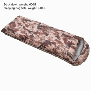 SAC DE COUCHAGE Canon de 600g - Sac de couchage en duvet de canard pour adultes, camping en plein air, blanc, vert armée, typ