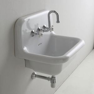 LAVABO - VASQUE Vasque en céramique rétro 60 cm - BLEU PROVENCE - 