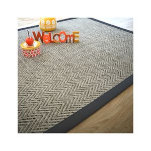 Tapis Tisse Plat Gris