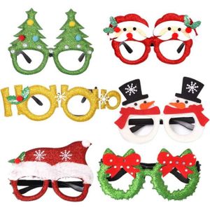 NIWWIN 6 pièces de Noël Paillettes fête Lunettes décoration Costume Lunettes fête Lunettes Cadre pour Les faveurs de Vacances A Style Assorti Cadeau de Vacances 