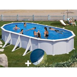 PISCINE Kit piscine acier blanc Gré Atlantis ovale 7,44 x 