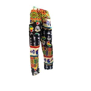 Pantalon taille haute en pagne africain cheap