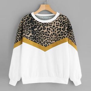 SWEATSHIRT Sweat Femme Mode Casual manches longues Patchwork 