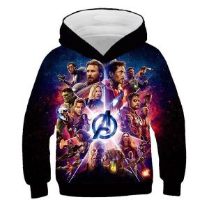 Jeunes Enfants 3d Marvel Superhéros Capuche Sweatshirt Sweater Hoodie Top