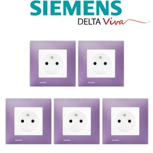SIEMENS Delta Viva Lot de 6 prises de courant 2P+T complet blanc