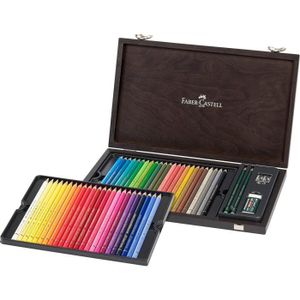 CRAYON DE COULEUR Faber-Castell 110006 - Crayon de couleur Polychromos, coffret eois de 48 pièces avec accessoires, résistant à l'eau, incassable377