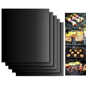 QH-Shop Tapis de Barbecue,Feuilles de Barbecue Anti-adhésif Réutilisable et Résistant à la Haute Température Tapis de Cuisson pour Viande Légumes Fruits SGS FDA Approuvé 5 Packs