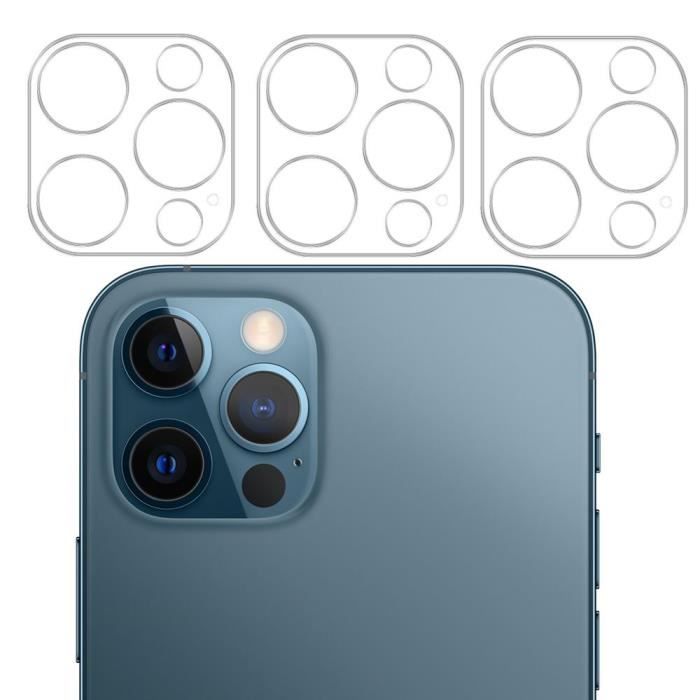 Sans Marque 3 Protecteurs d'objectifs camera - Compatible avec iPhone 12  Pro Max - Bleu à prix pas cher