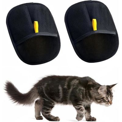 Gants Anti Poils Animaux 2 Pièces Gant Poil Chat, Double Face Brosse Poils Animaux, Réutilisable Gant Anti Poil