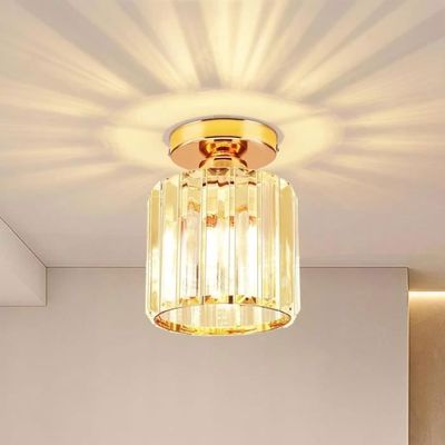 Plafonnier Contemporain En Cristal Artificiel - Design Carré, Suspension E27, Pour Intérieur