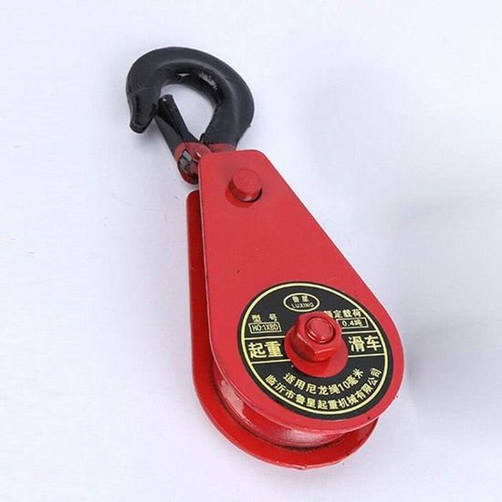 Poulie Simple Avec Crochet - Bloc Robuste Pour Levage, Traction Ou Système De Cordage