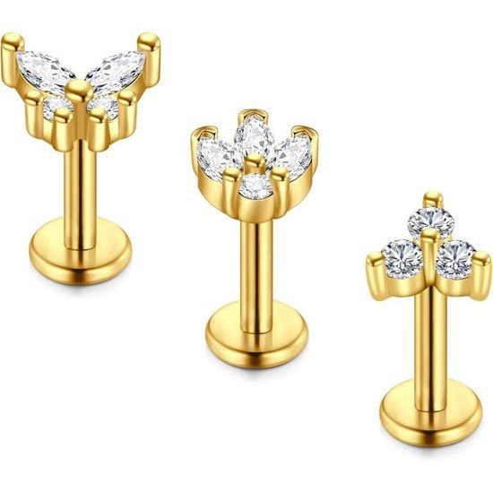 12 Pièces Piercing Hélix Tragus En Acier Chirurgical - 16G Avec Strass - Pour Cartilage Oreille Hommes Et Femmes