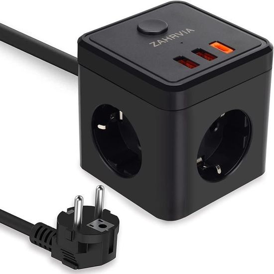 Prise Murale Double Schuko CNBINGO Avec USB-A Et USB-C (3.1A) - Cadre En Verre Blanc - Encastrable