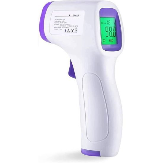 Thermomètre Frontal Sans Contact Infrarouge - Pour Adultes Et Enfants, Rapide, Précis, Avec Alarme Fièvre
