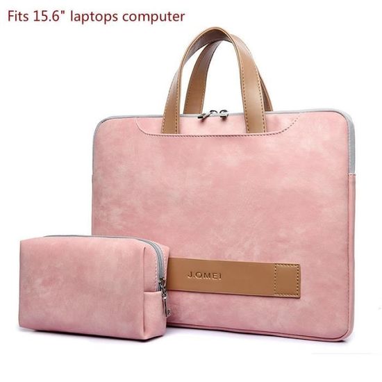 Porte-documents,Sac à main ultramince pour femmes et hommes, sacoche de bureau pour ordinateur Portable,  - Type Pink-15.6