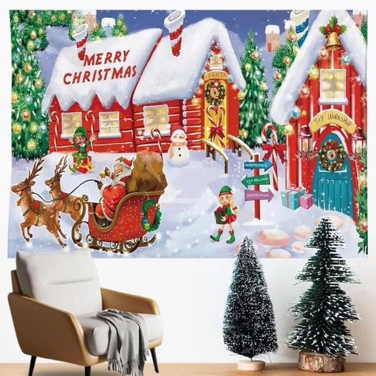 Toile de fond pour photographie de Noël, 2,4 x 1,8 m, pôle nord Toile de fond pour photographie de Noël, 2,4 x 1,8 m, pôle nord