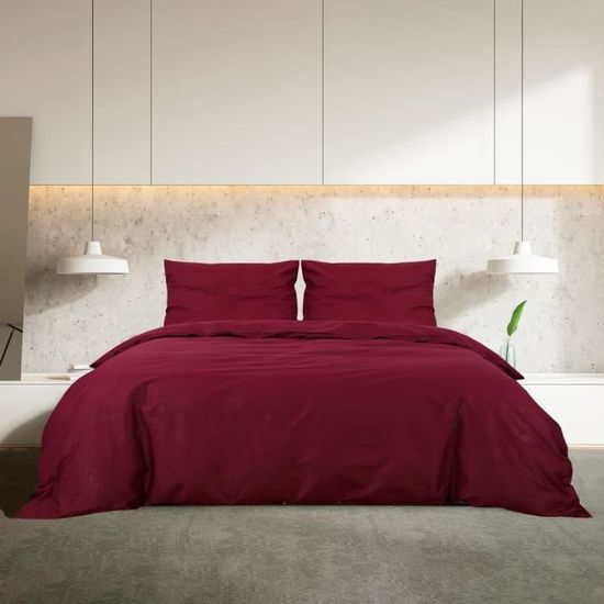 VAG Ensemble De Housse De Couette Bordeaux 240X220 Cm Coton