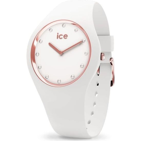 Ice-Watch - ICE cosmos White Rose-gold - Montre blanche pour femme avec bracelet en silicone - 016300 (Small)