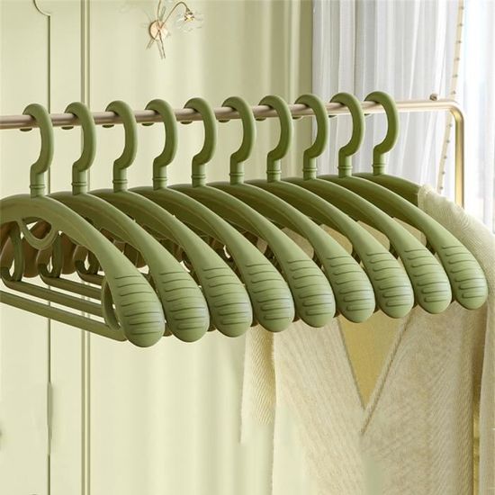 Lot De 10 Cintres Extra Épais Antidérapants 360° – Marron, Idéal Pour Manteaux, Chemises, Pantalons