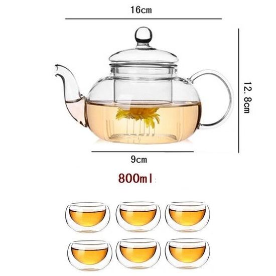THEIERE,750ML--Théière en verre résistant à la chaleur 350 950ml, récipient, bouilloire