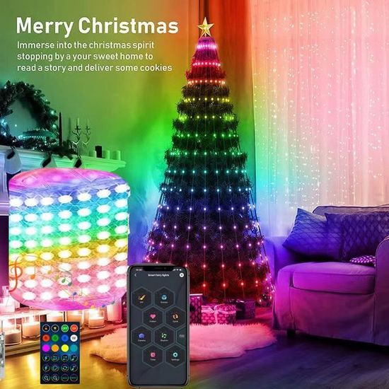 Guirlande Lumineuse Halloween 20m 200 LED Orange/Pourpre - Télécommande, 8 Modes, Étanche IP65