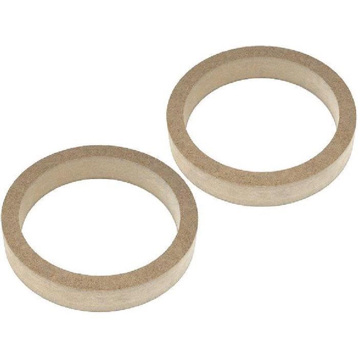 2 Entretoises Haut-Parleur Universelles Bois MDF 165mm - impregnees / vernies - Diametre 176mm - Epaisseur 30mm
