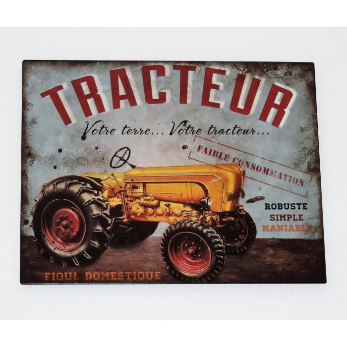 Plaque Métal Rétro Massey Ferguson – Décoration Vintage 20x30 Cm, Style Tracteur Garage Atelier Ferme