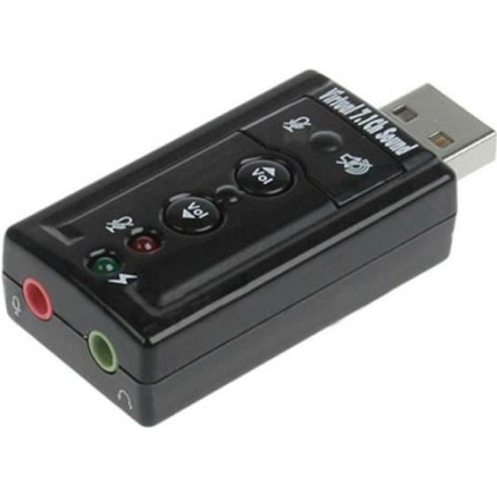 Usb Carte Son 7.1 Canaux 3d Audio Carte Son Micro Adaptateur 3.5 Mm Pour Casque Stéréo Pour Win Xp / 7 8 Android Linux Pour Mac Os