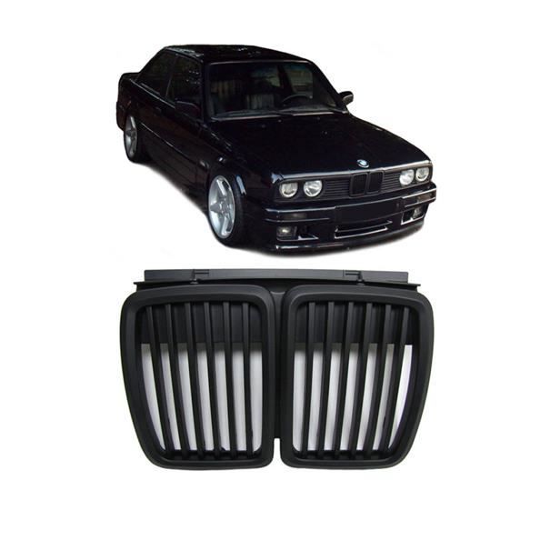 2 GRILLE DE CALANDRE NOIR MAT POUR BMW SERIE 3 E30