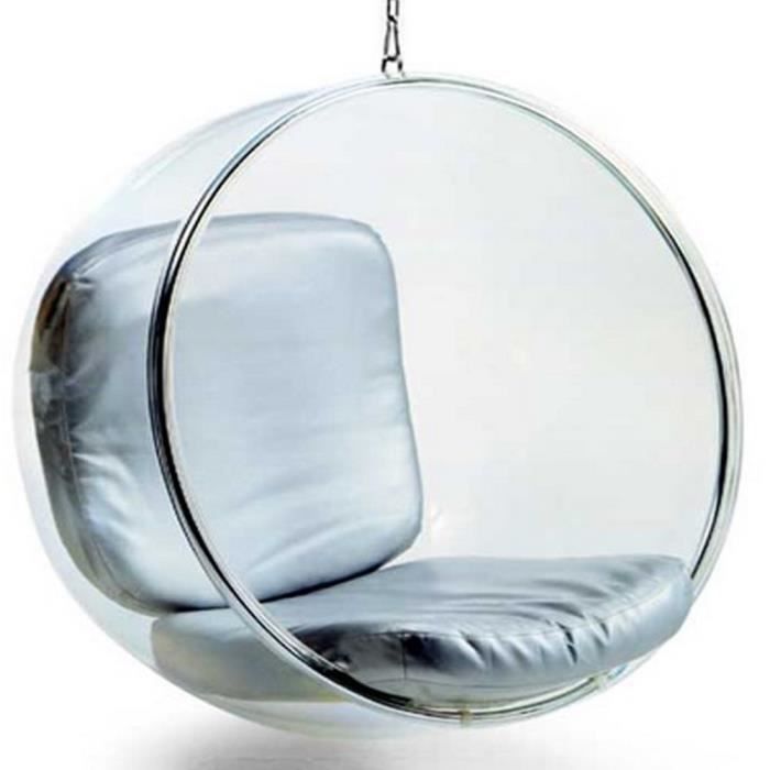 Fauteuil suspendu argenté - Bubble - DESIGNETSAMAISON