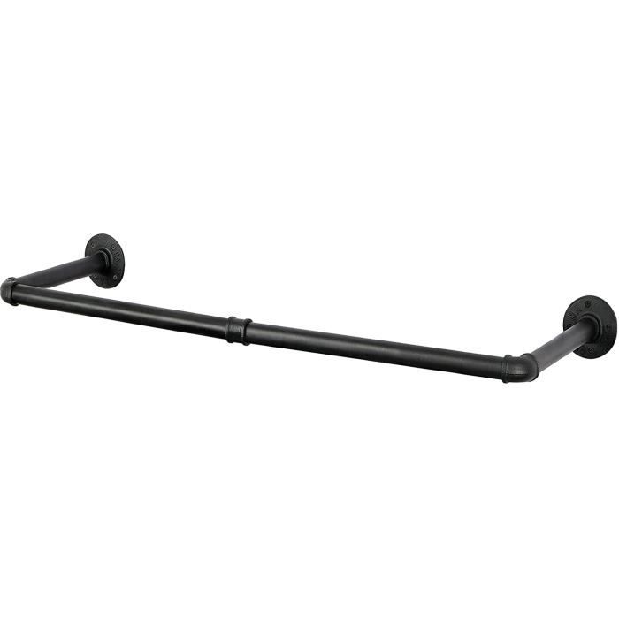 OROPY Portant à vêtement Industriel, Porte Manteaux Amovible 92cm, Penderie Murale Rail de Suspension Style Loft de Tuyau Barre 73