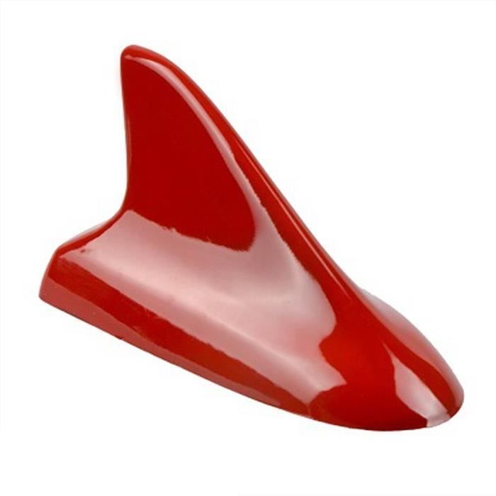 Antenne universelle en forme d'aileron de requin pour voiture, protection du Signal FM-AM, décoration de toit de v Rouge -FY1293