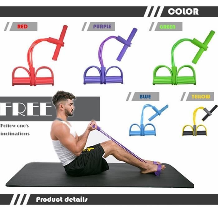 Pédale Bande de résistance,W-Unique Pédale Bodybuilding Expander Élastique Corde à Tirer d'équipement de Fitness pour Abdomen/Tour d
